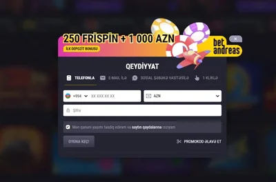 Betandreas hesabı və sürətli qeydiyyat mərhələləri